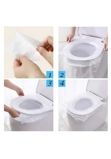 50 Adet Tek Kullanımlık Klozet Örtüsü Klozet Poşeti Klozet Kapak
