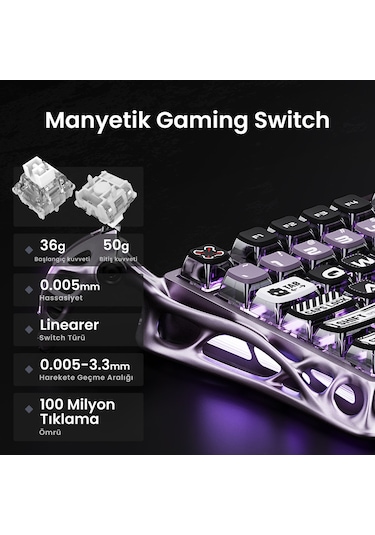 Gravastar V75 Pro Manyetik Kablolu Gaming Klavye, Xpro Kablosuz Optik Mouse Ve Mousepad Oyuncu Seti, Optik