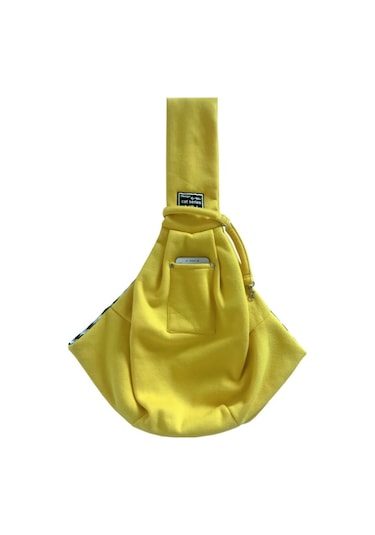 Pet Gezi Taşıma Çantası Pamuk Messenger Omuz Çantası, Renk: Sarı