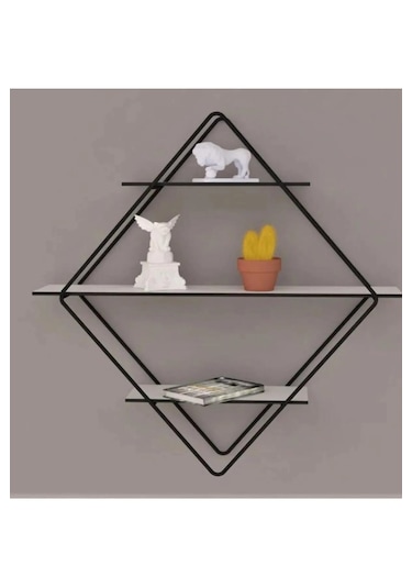 Mydesign Trigon Üçgen Siyah Duvar Rafı