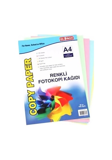Globox 6536 Renkli Fotokopi Kağıdı Karışık 100lü