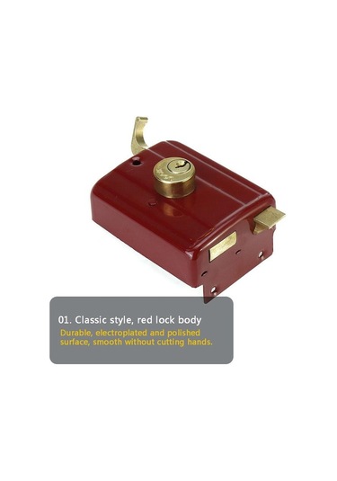 Kapalı Güçlü Profesyonel Kapı Kilidi Ağır Hizmet Anti Hırsızlık Ev Güvenlik Aksesuarı Yatak Odası Kırmızı Kolay