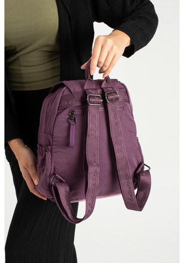 Yumuşak Dokulu Ultra Hafif, Esnek Ve Su Geçirmez Polyamid Kumaş Sırt Çantası Mor Model: 571-13-14b Mor