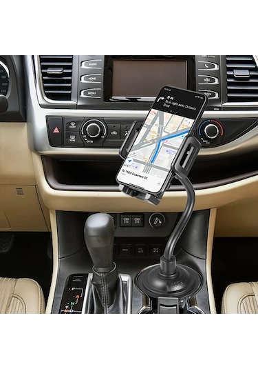 Primepickings Siyah Evrensel Araç Telefon Tutucu İçecek Şişesi Bardak Tutucu Braketi Akıllı Telefon Aksesuarları