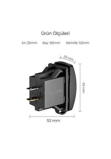 Ch-22 3.1a Çift Usb 12-24v Marin Gömme Tip Araç Şarj Soketi
