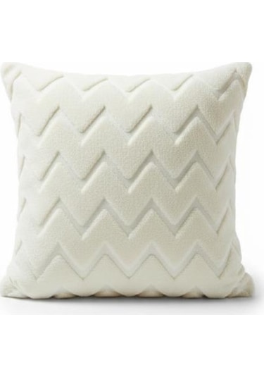 Linen Bohem Soft Punch Krem Kırlent Kılıfı 2 Adet 43x43 Krem