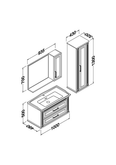 Moskova 100 Cm Banyo Dolabı-Beyaz(Boy Dolap Dahil )