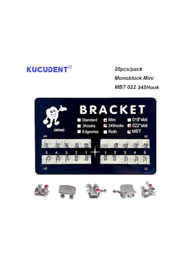 20 Adet/1 Paket Diş Ortodonti Parantez Brace Roth/mbt 022 345 Kanca Metal Monoblok Parantez Diş Hekimi Tedavisi Orto Malzemeleri Mavi