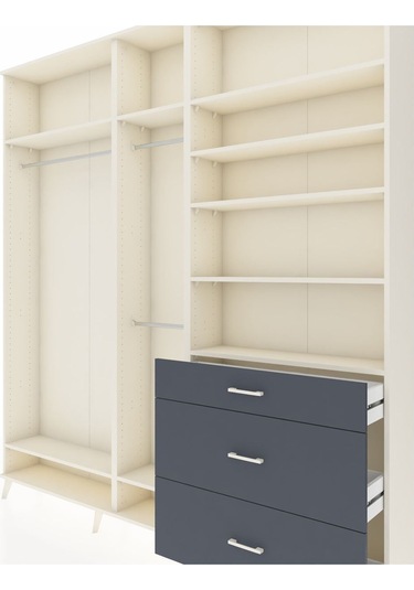 Arges Dolap 9 Raflı 3 Çekmeceli 3 Askılı 220x30x243 Aytaşı-aytaşı/antrasit Aytası/antrasıt