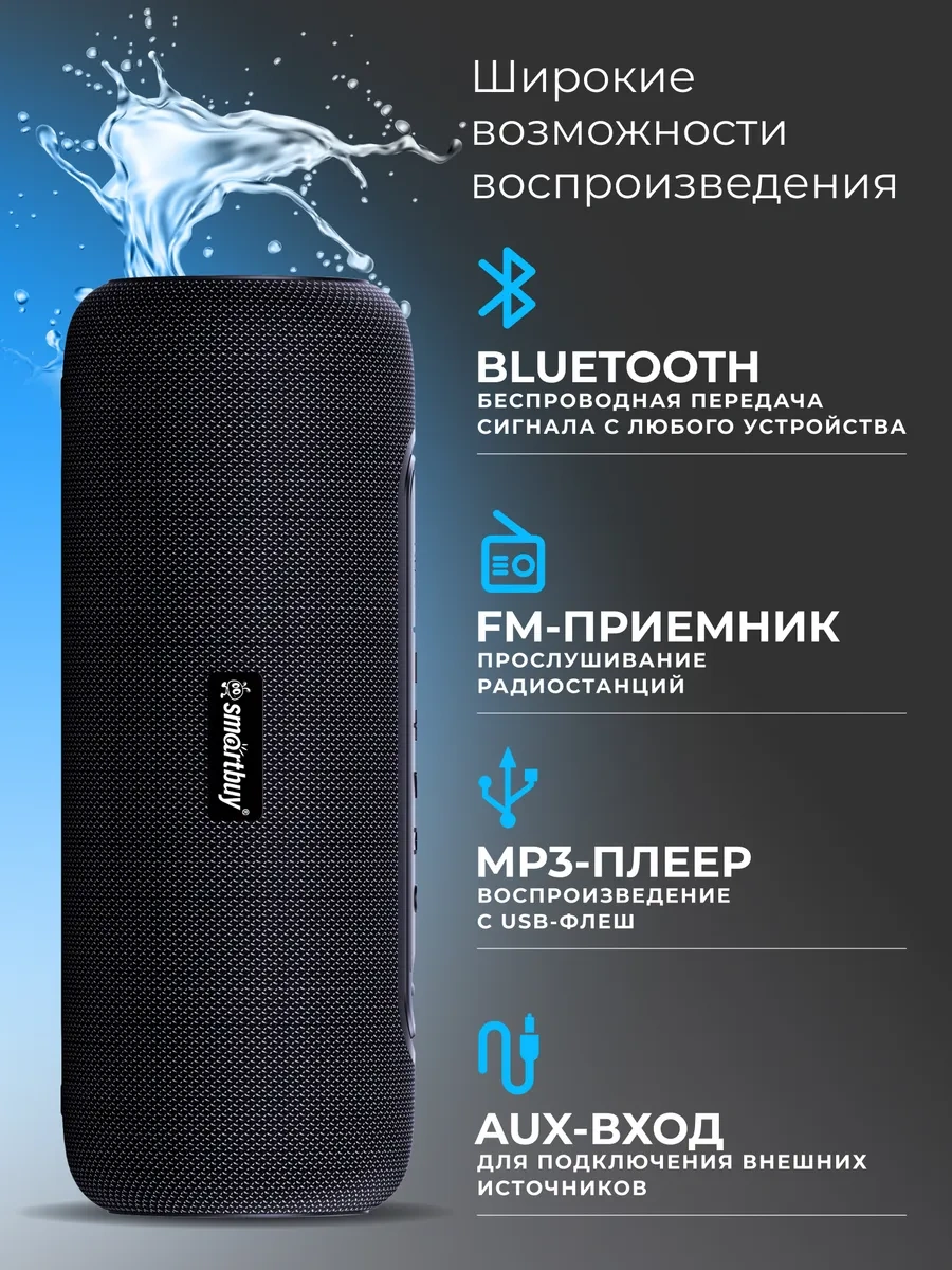 Smartbuy Kablosuz Taşınabilir Bluetooth Hoparlör, 16w, Fm, Usb 212980220