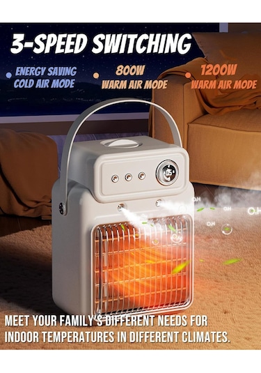 Dekoratif Şömine Görünümlü Fanlı Isıtıcı & Hava Nemlendirici Stil + Konfor Bir Arada