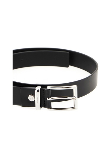 Erkek Metal Tokalı Ayarlanabilir Deri Kemer - Siyah Siyah