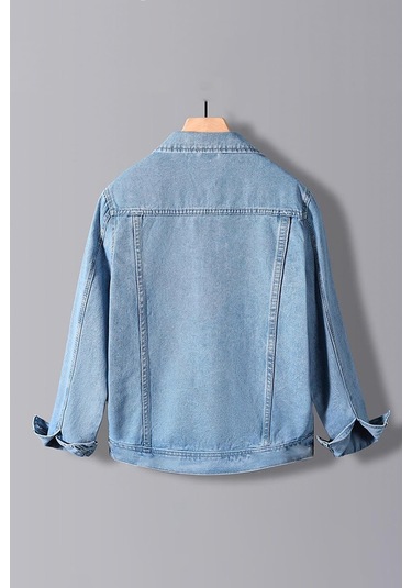 Erkek Slim Fit Denim Kot Ceket Açık Mavi Edw012-açık Mavi Açık Mavi