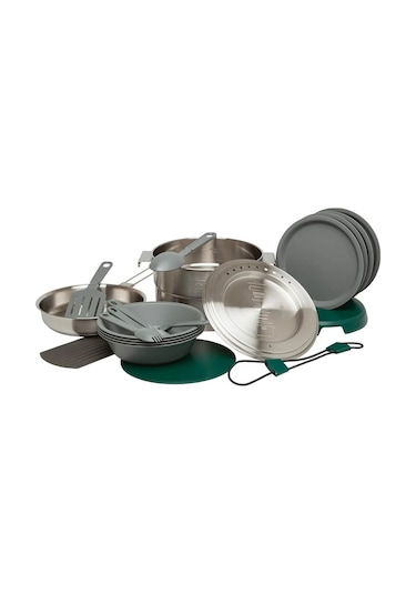 The Full Kitchen Base Camp Cook Set - Paslanmaz Çelik Kamp Pişirme Seti 3.5l 3.7qt Gri