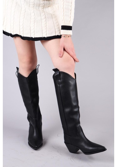 Kandi Kovboy Çekme Çizme Siyah-8570 Siyah