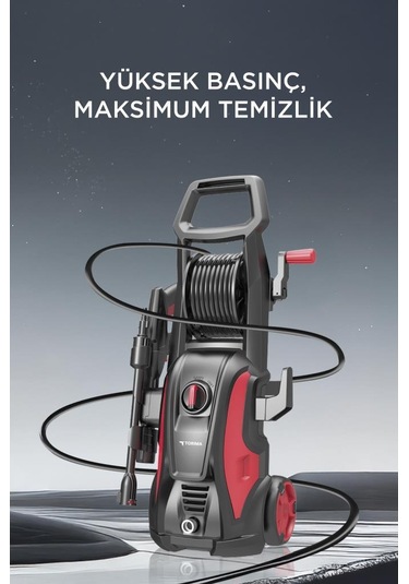 Torima Hpc-01 Kırmızı Yüksek Basınçlı Oto, Halı, Bahçe Temizleme Ve Yıkama Makinesi 2000w, 150 Bar Kırmızı