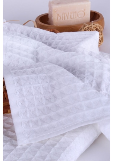 Baveno Pamuk Pike 76X142 Havlu-Beyaz