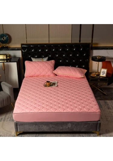 Novahub Pembe Yatak Koruyucu Kapitone Yatak Koruyucu Su Geçirmez Yatak Örtüsü Anti-akar Yatak Örtüsü Yastık Kılıfı Pembe - Diğer Pembe