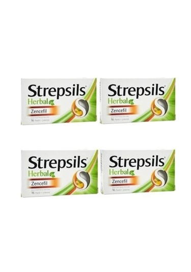 Strepsils Herbal Zencefil Aromalı 16 Pastil 4 Adet