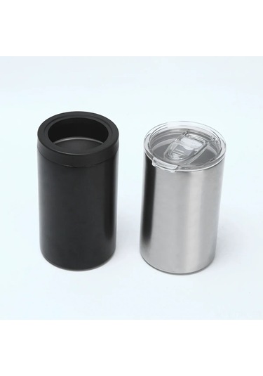 Dofolink 304 Çelik İkili Kapaklı 355ml Vakumlu Soğuk Saklama Bardakı - Taşınabilir Araç Su Böceği
