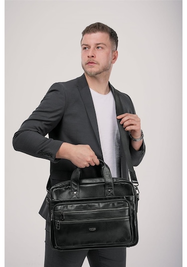 Ççs 71474 Hakiki Deri Evrak Çantası Siyah