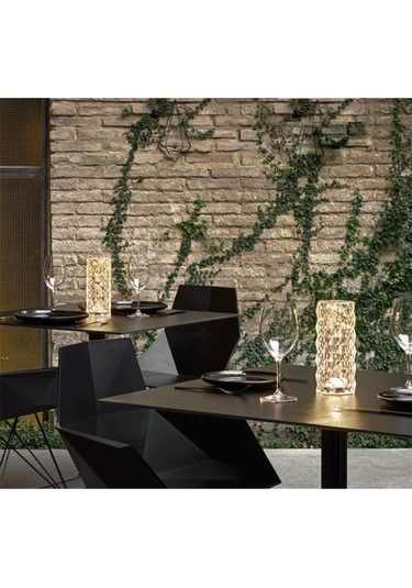 Şarjlı Dokunmatik Led Kristal Diamond Elmas Ambiyans Romantik Gül Masa Lambası 3 Renkli Çok Renkli