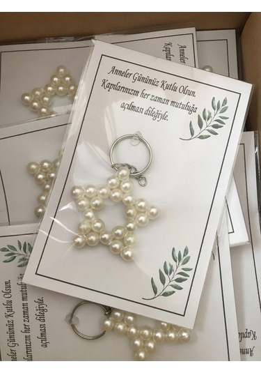 15 Adet İnci Yıldız Anahtarlık Nikah Düğün Kına Nişan Sünnet Hafizlik Vers. 38