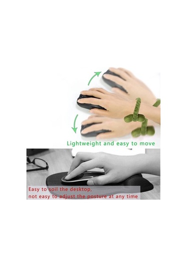 Yeşil Fonken Çok Amaçlı Fare Bilek Pedi Saç Bandı Yumuşak Serbestçe Hareket Edebilen Bilek El Yastık Ofis Çalışanı Gamer İçin