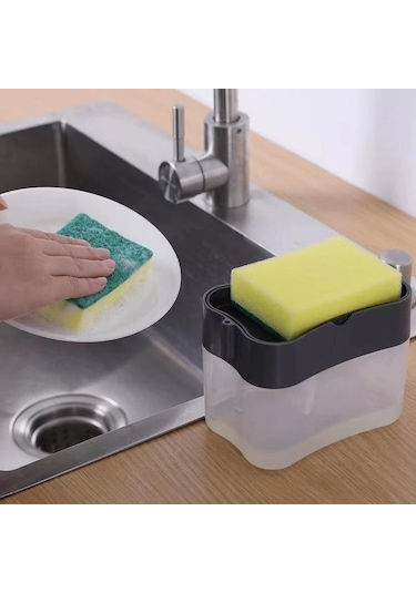 Gri Vıshua Bulaşık Deterjanı Basın Temiz Tencere Fırçası Mutfak Otomatik Dolum Kutusu Temizlik Bezi Yıkama Bulaşıkları Fırça Pot Sabun Sıvı Kutusu