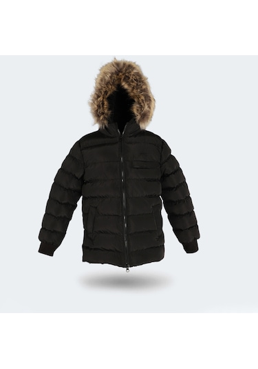 Slazenger  CALISTO NEW Çocuk Kapüşonlu Şişme Siyah Mont & Kaban