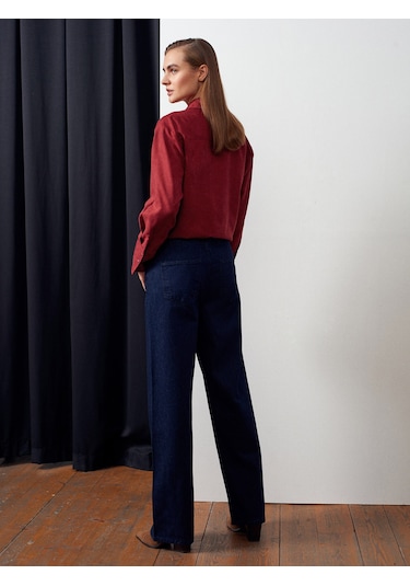 Dilvin 72058 Beli Lastikli Denim Pantolon-lacivert Lacivert