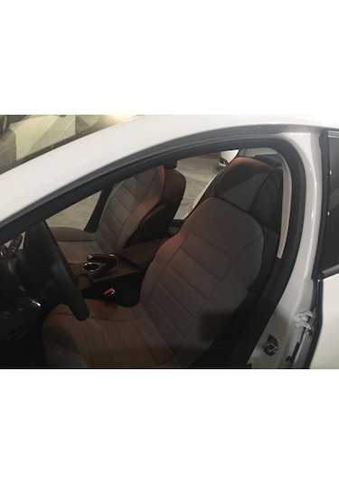 Terletmez Gri Renk Üniversal Oto Kılıf Koltuk Minderi Ön 2 Takım