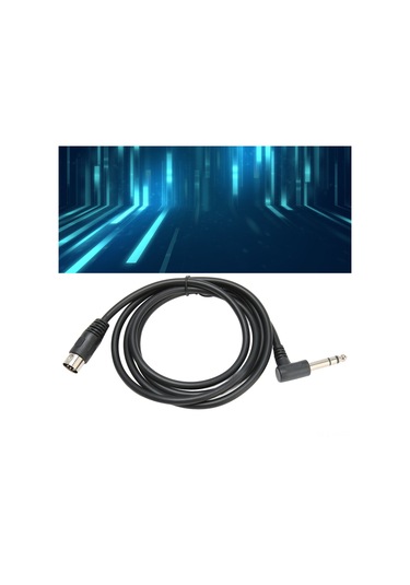 Yifomall 1.5m Mıdı Din 5pin Ve 6.35mm Erkek Bağlantı Kablosu - 90 Derece Eğimli, Dayanıklı, Elektronik Piyano Ve Klavye İçin Ses Aktarımı