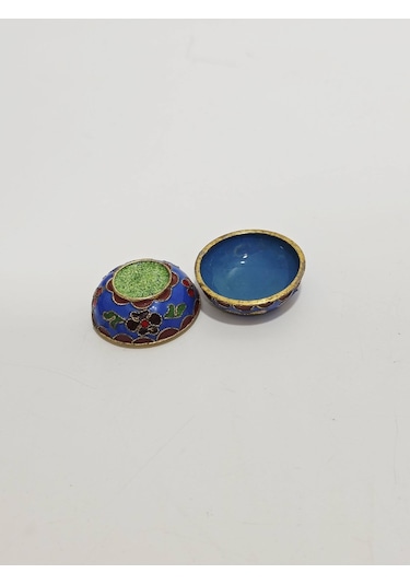Antika Cloisonne Minyatür Kutu 3,8x2,5cm 068