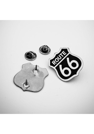 Route 66 Motorcu Rozet Gümüş