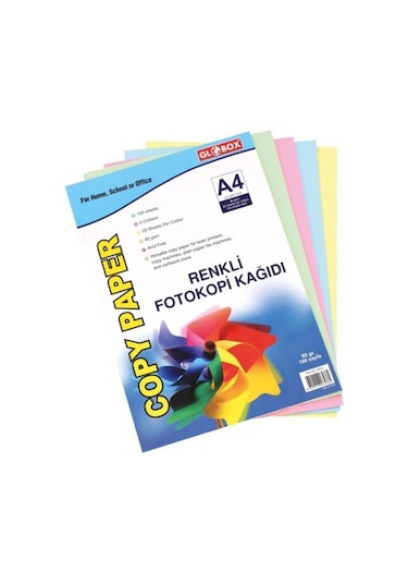 Globox Renkli A4 Fotokopi Kağıdı 100'lü