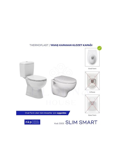 Slim Smart Oval Form C Model Yavaş Kapanan Klozet Kapağı Üstten S