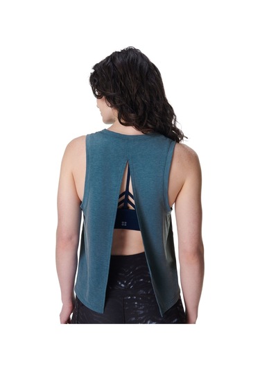 Sweaty Betty Sweaty Betty Soft Flow Double Up Bra Tank Kadın Mavi Fitness Bra 5133 Mavi