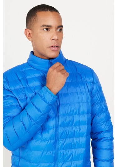 AC&Co / Altınyıldız Classics Erkek Saks Standart Fit Normal Kesim Dik Yaka Mont Saks