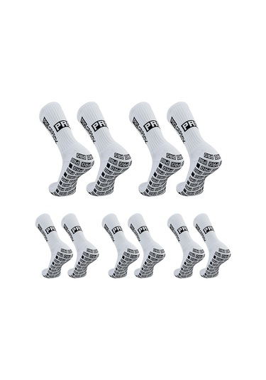 Vkemall 5 Çift Futbol Çorabı - Yüksek Elastik, Kaymazsız Tutuş, Nem Emici Ve Konforlu Beyaz Beyaz