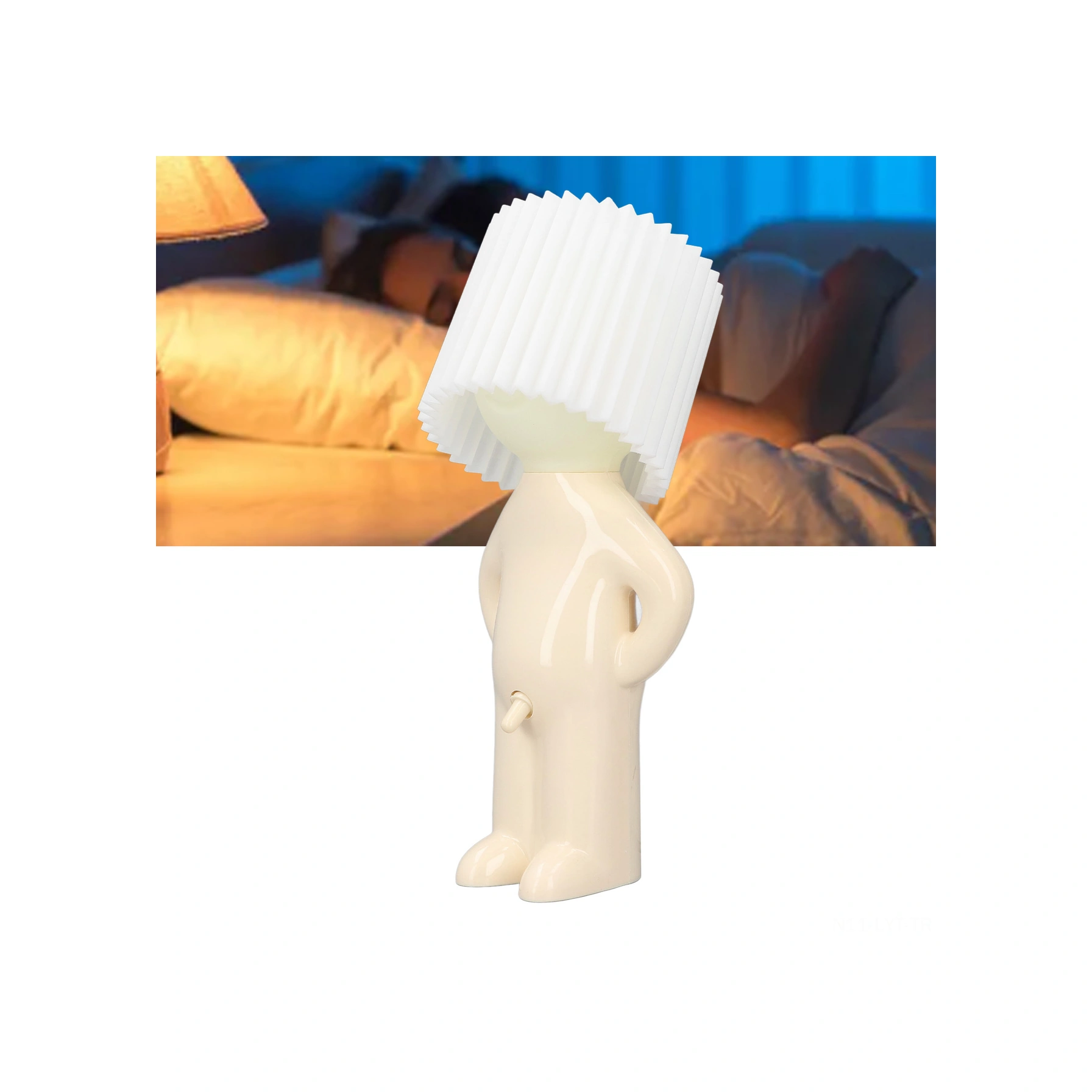 Youtek Utangaç Küçük Çocuk Figürlü Plastik Yatak Odası Lambası - Islak Işık, Tepe Anahtar Kontrol, Ev Dekorasyonu Hediyesi 110-240v Diğer