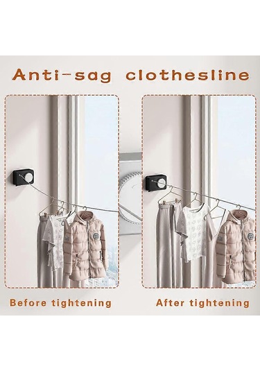 Ganzhoushop Geri Çekilebilir Çamaşır Askıları - 4.2m İç Mekan Dış Mekan Çamaşır Askısısiyah Çok Renkli