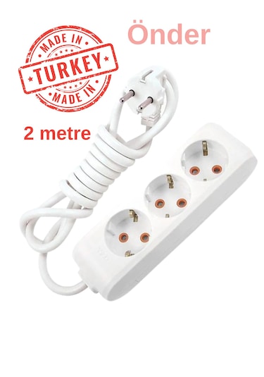 Önder Üçlü Grup Priz 2 Metre Yerli Ürün Golyat