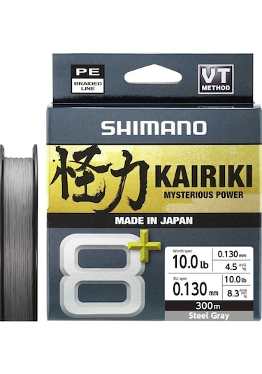 Shimano Kairiki 8+ İp Misina 300m Steel Gray Pe 1.0 0.13mm / 8.3kg Standart
