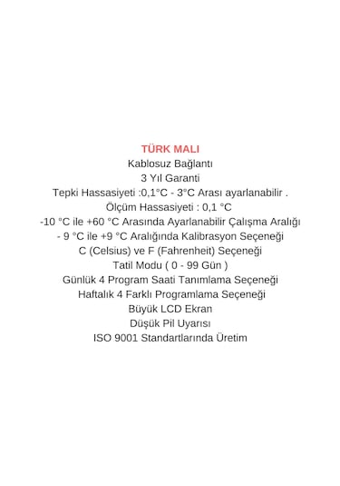 In-Therm MRL 300 RF TM Kablosuz Oda Termostatı