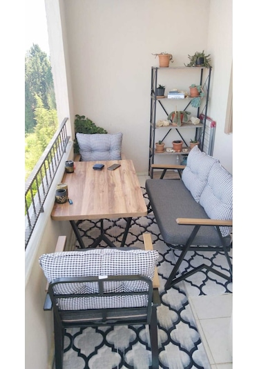 Tu Tienda Melisa 2 1 1 Masa Bahçe Balkon Mobilyası,kazayağı Siyah-Beyaz Tu Tienda Melisa 2 1 1 Masa Bahçe Balkon Mobilyası,kazayağı Siyah-Beyaz