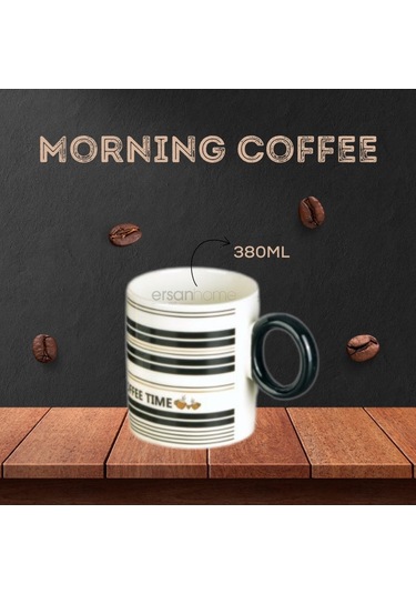 Tohana Porselen Kupa 380ml Desen1 Beyaz