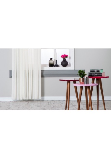 Massarelli Keten Folded Tül Krem Pilesiz