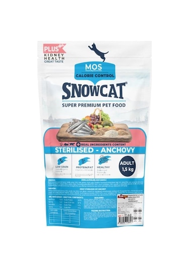 Snow Cat Plus Düşük Tahıllı Kısırlaştırılmış Balıklı Yetişkin Kedi Maması 1500 G
