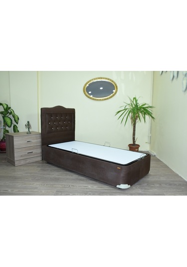 Bengimobilya Baza-Başlık Tay Tüyü Kahverengi Silin Kumaş Model Dolgun Kapitone (302654139)